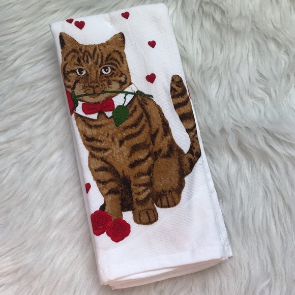 unbranded Other - 🌷Orange Tabby Cat heart dish towels 2 piece set